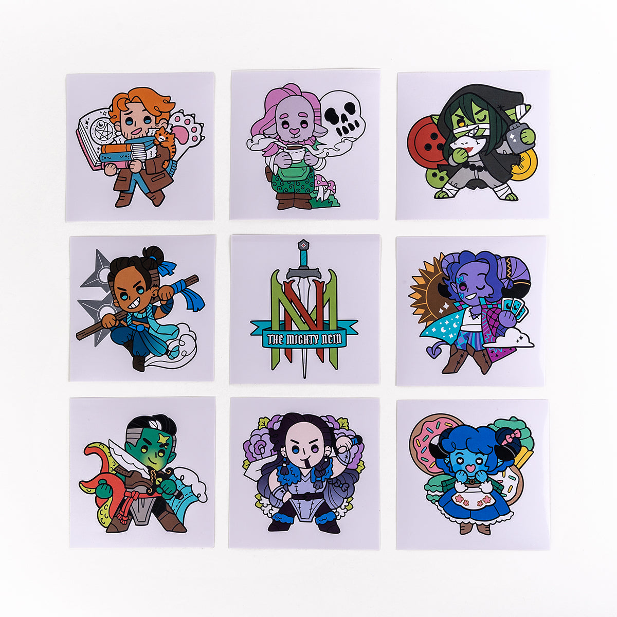 Mighty Nein Chibi Stickers for Laptops & Phones